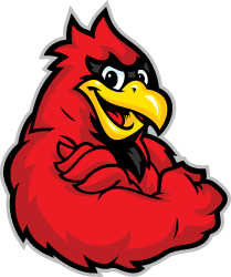 Cartoon Cardinal with arms crossed