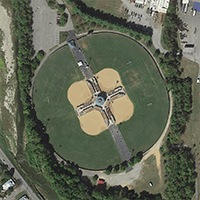 Arial view of softball field